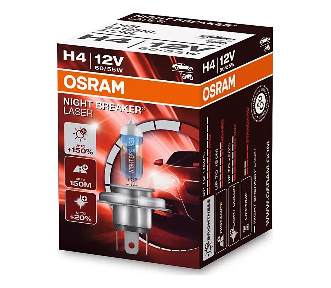 Osram SADA 2x Autožárovka NIGHT BREAKER H4 P43t/60/55W/12V 3900K - Osram