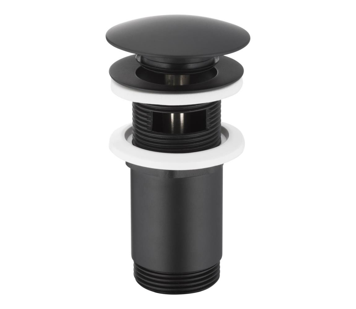 KFA Armatura KFA Armatura 660-254-81- Umyv. výpusť s přepadem CLICK-CLACK pr. 6,6 cm m. černá