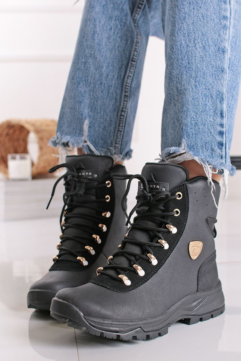 Černé nepromokavé kotníkové boty Lauha MS