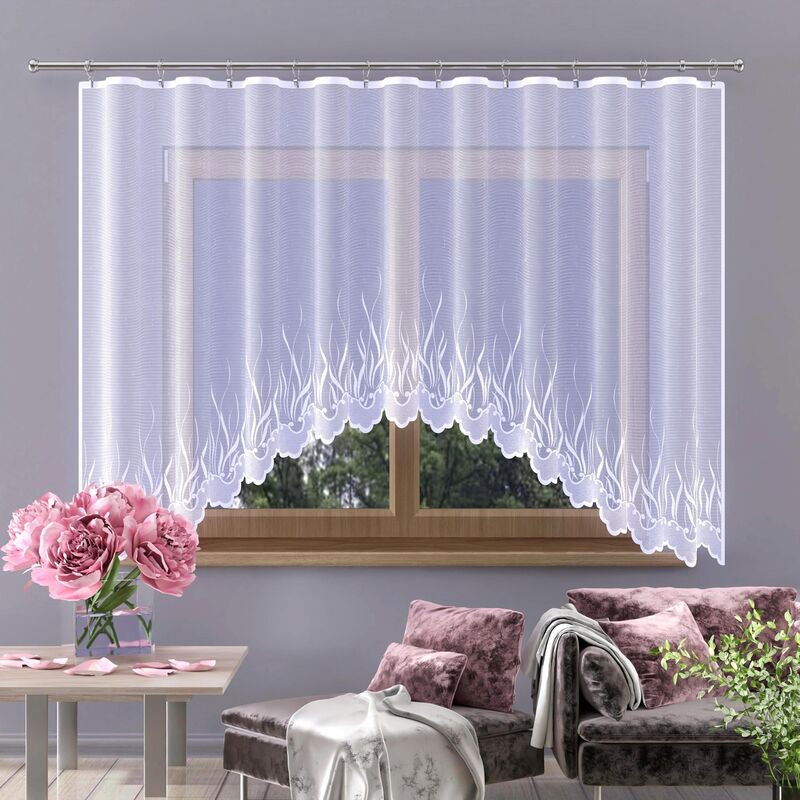 Hotová záclona nebo balkonový komplet, IGNIS, bílá 180 x 250 cm dveře