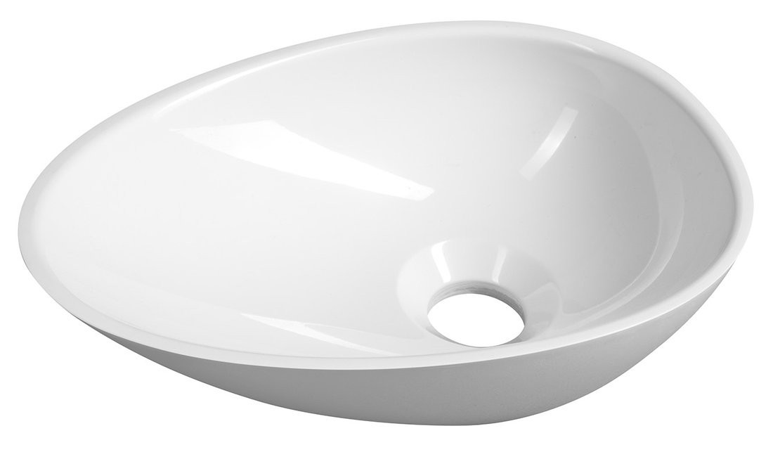 Sapho KEA umývátko na desku, litý mramor, 32x22cm, bílá