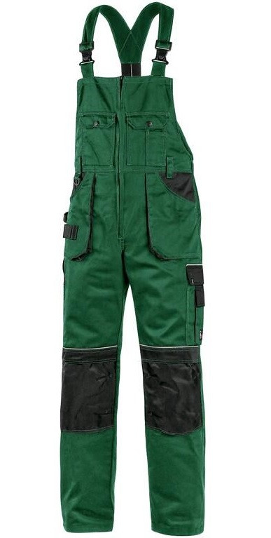 CXS ORION KRYŠTOF pracovní kalhoty s laclem zeleno černé