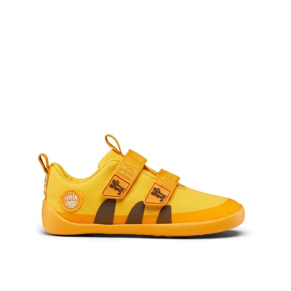 Affenzahn COTTON SNEAKER HAPPY TIGER Yellow Dětské barefoot tenisky