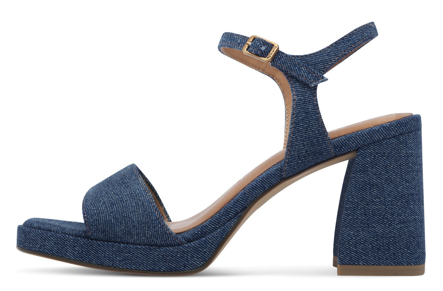 Tamaris 1-28343-44-802 Dámské sandály na podpatku modré 36