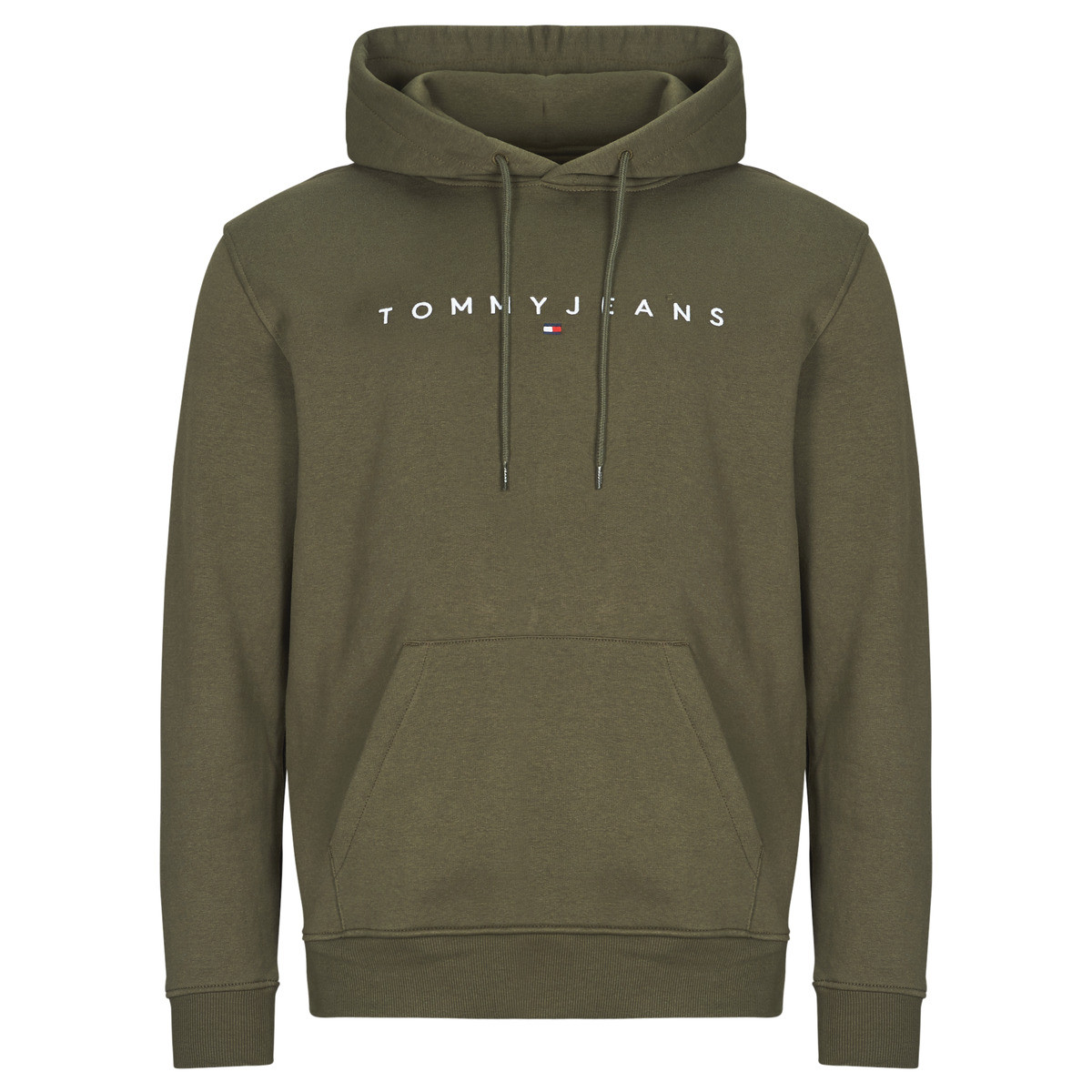 Tommy Jeans  TJM REG LINEAR LOGO HOODIE EXT  Zelená