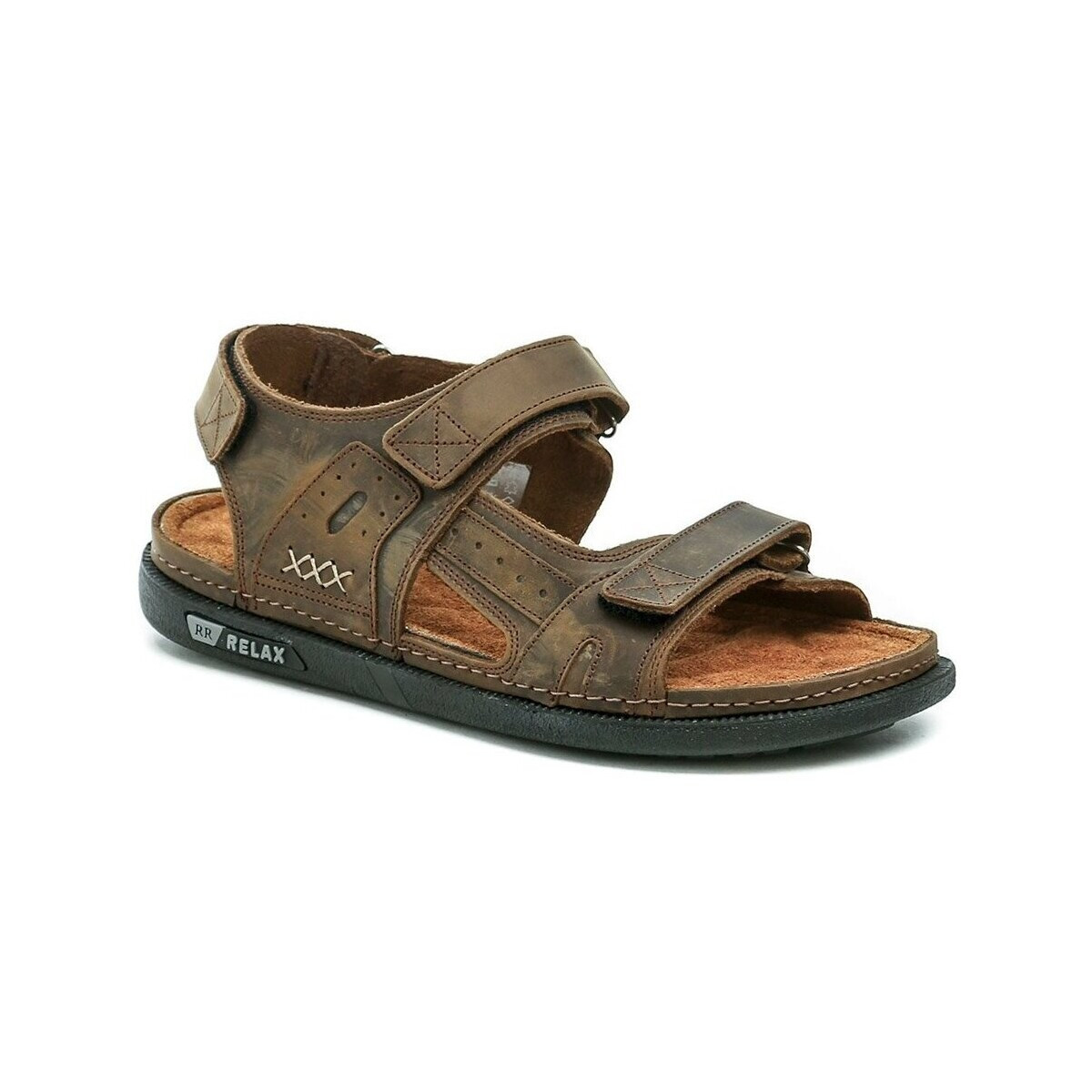 Medi Line  47-24 hnědé pánské sandály  Hnědá