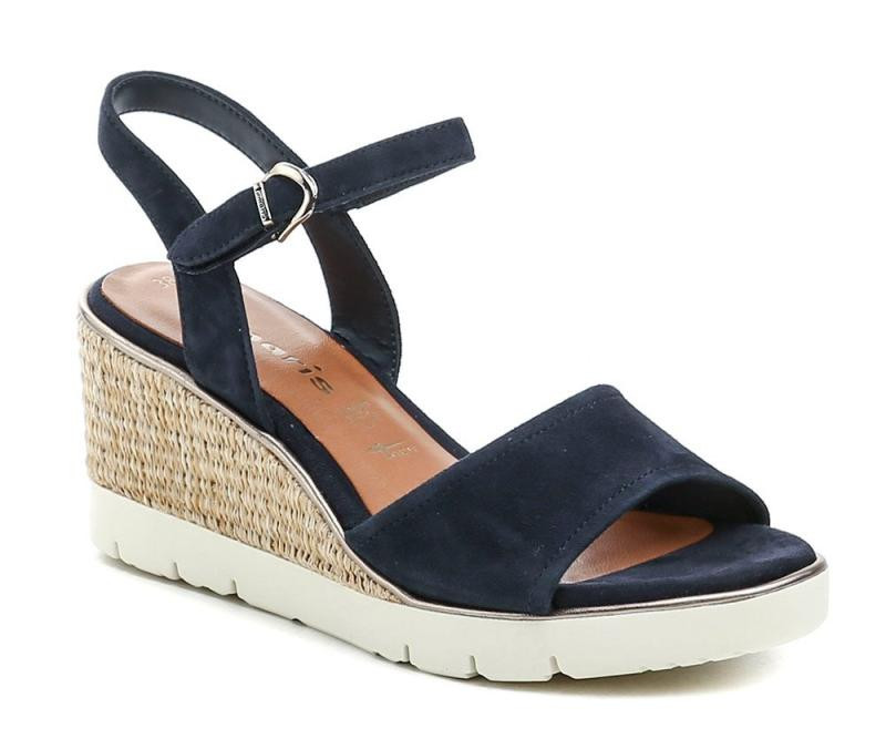 Tamaris 1-28360-44 navy dámské sandály na klínku