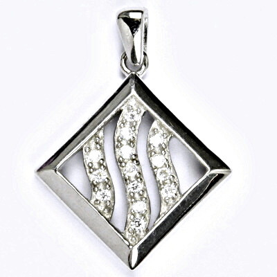 Stříbrný přívěšek s čirými zirkony ,  přívěšek ze stříbra, 4,63 g