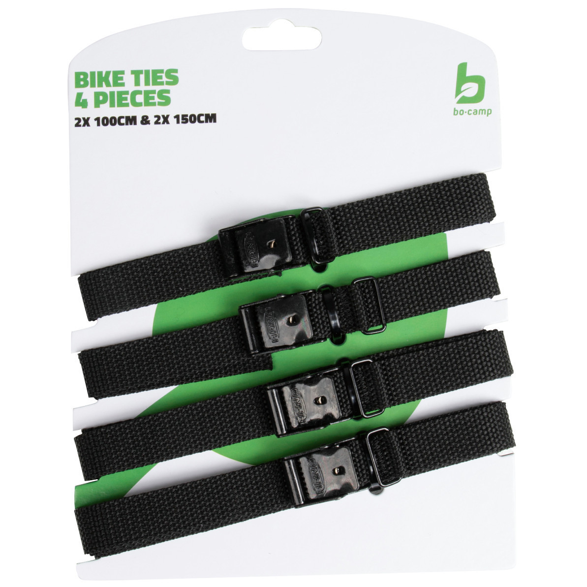 Popruhy Bo-Camp Bike Ties 18 mm set 4 pcs Barva: černá