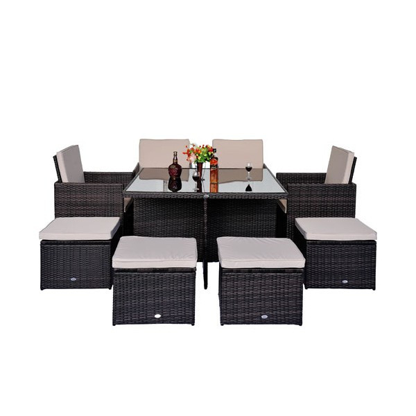 Goleto Luxusní zahradní polyratanová sestava Bertha | černá