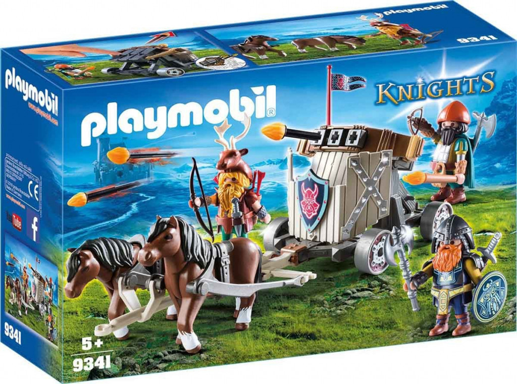 Playmobil Playmobil 9341 Poníci táhnoucí balistu s trpaslíky