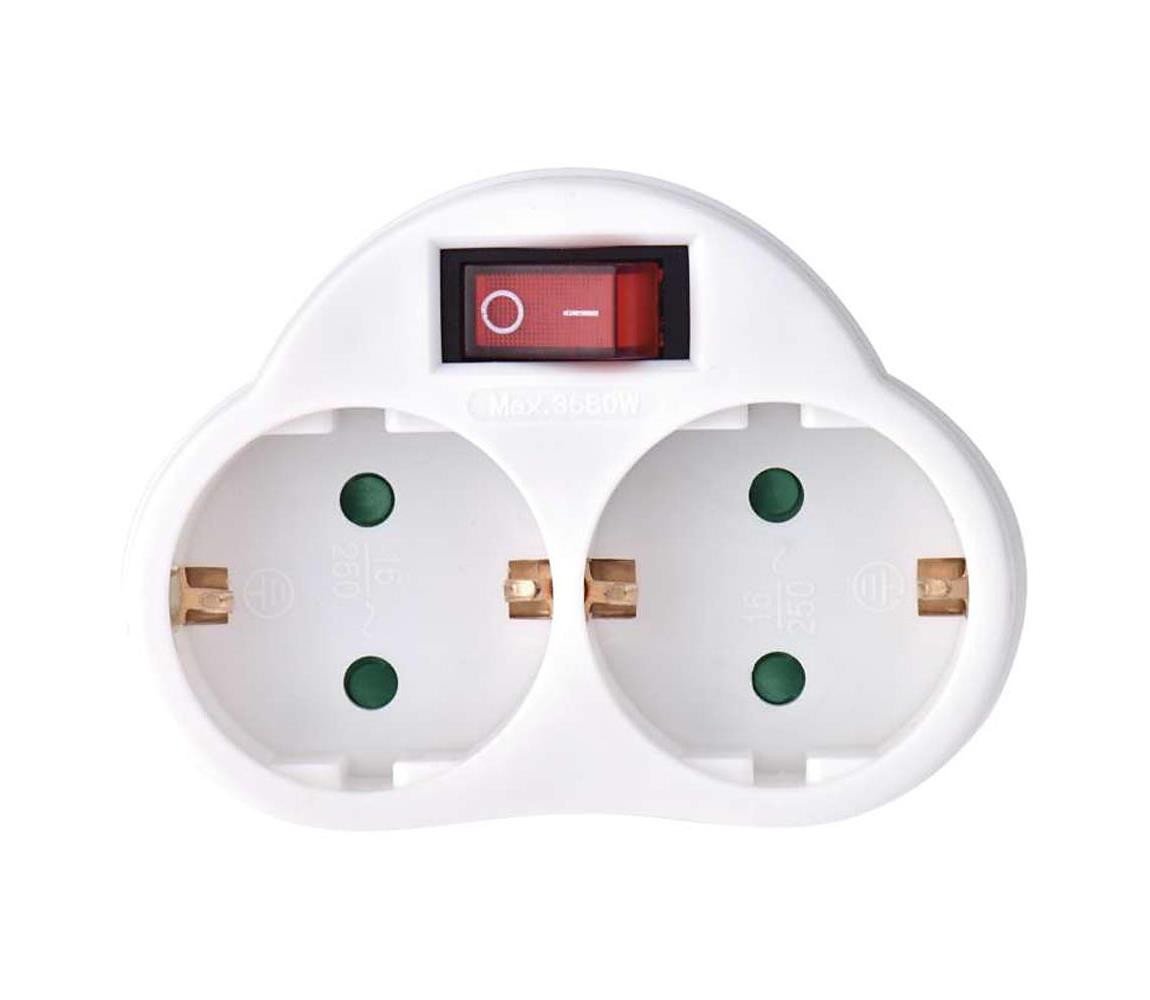 Rozbočovací zásuvka s vypínačem 2x16A/250V