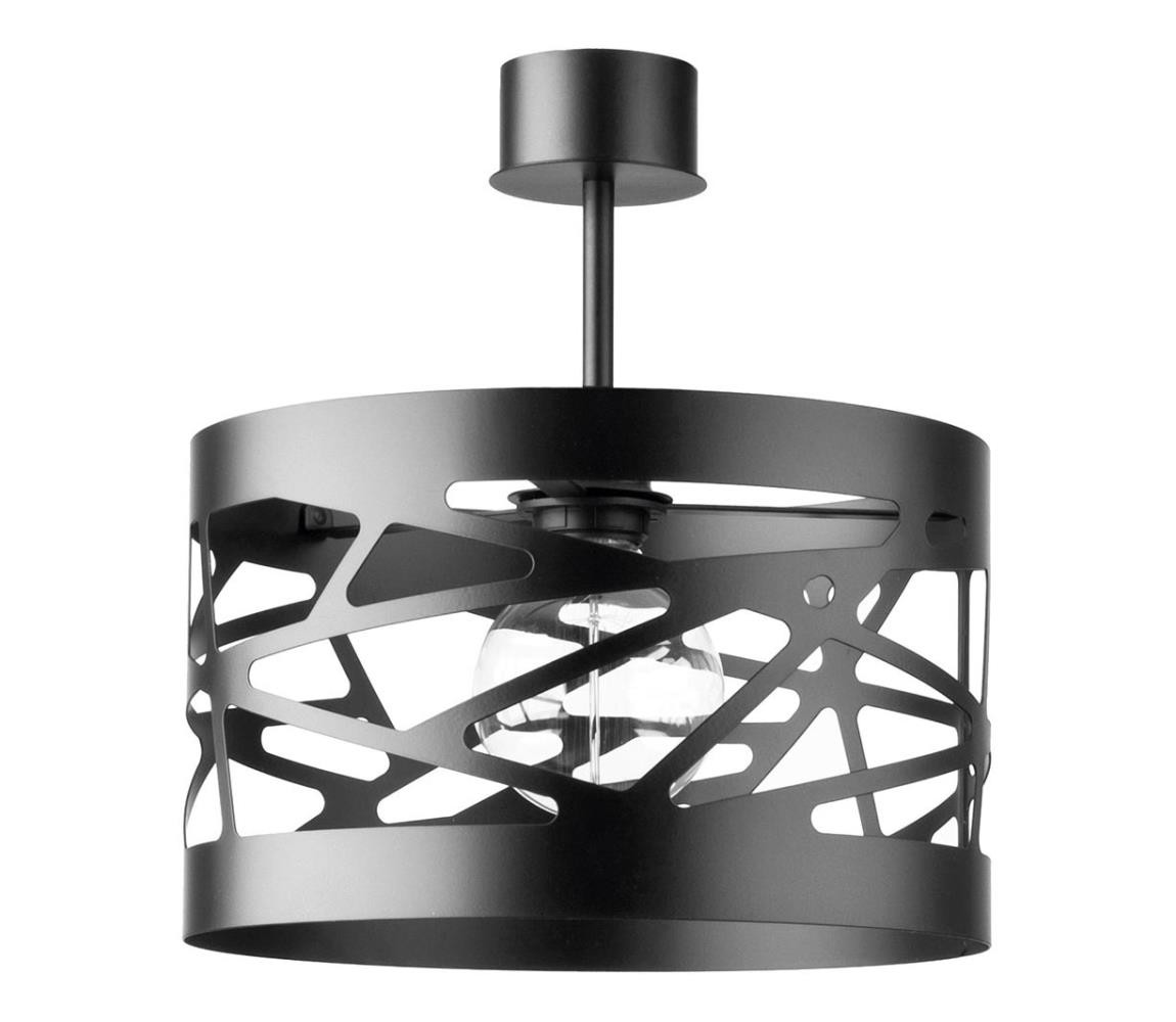 Lustr na tyči MODUL FREZ 1xE27/60W/230V pr. 30 cm černá