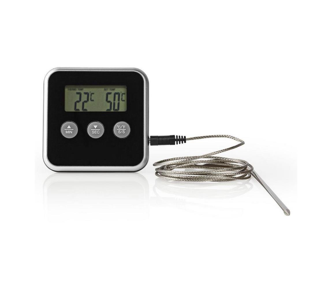 KATH105BK - Teploměr na maso s displejem a časovačem 0-250 °C 1xAAA