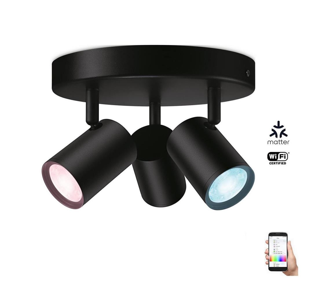 WiZ WiZ - LED RGBW Stmívatelné bodové svítidlo IMAGEO 3xGU10/4,9W/230V černá Wi-Fi