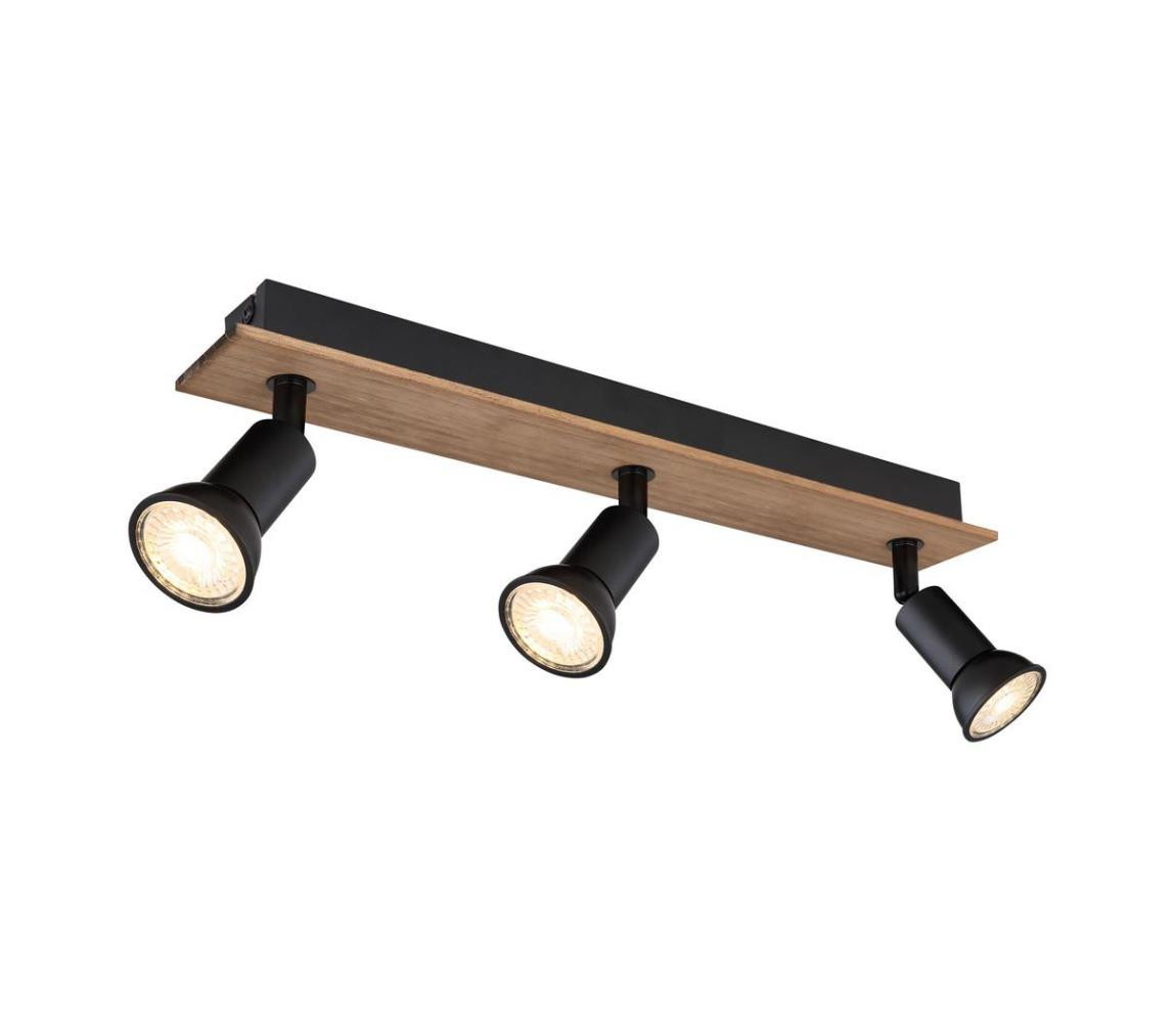 Globo Globo 57998-3W - Bodové svítidlo DREW 3xGU10/35W/230V dřevo/kov