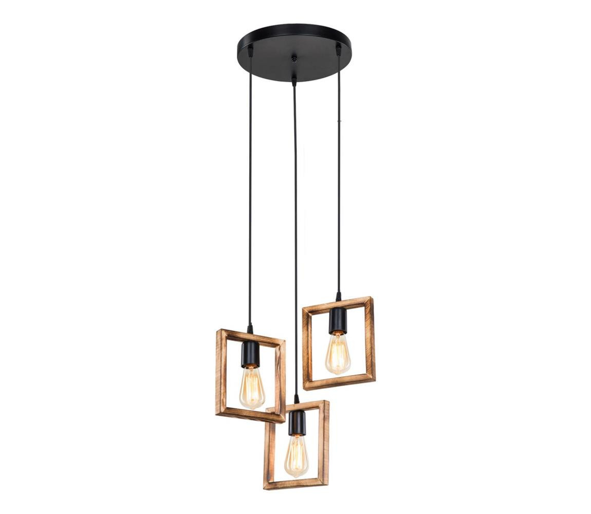 Zuma Line Zuma Line ASZ.1678 - Lustr na lanku ATRIA 3xE27/20W/230V borovice/černá