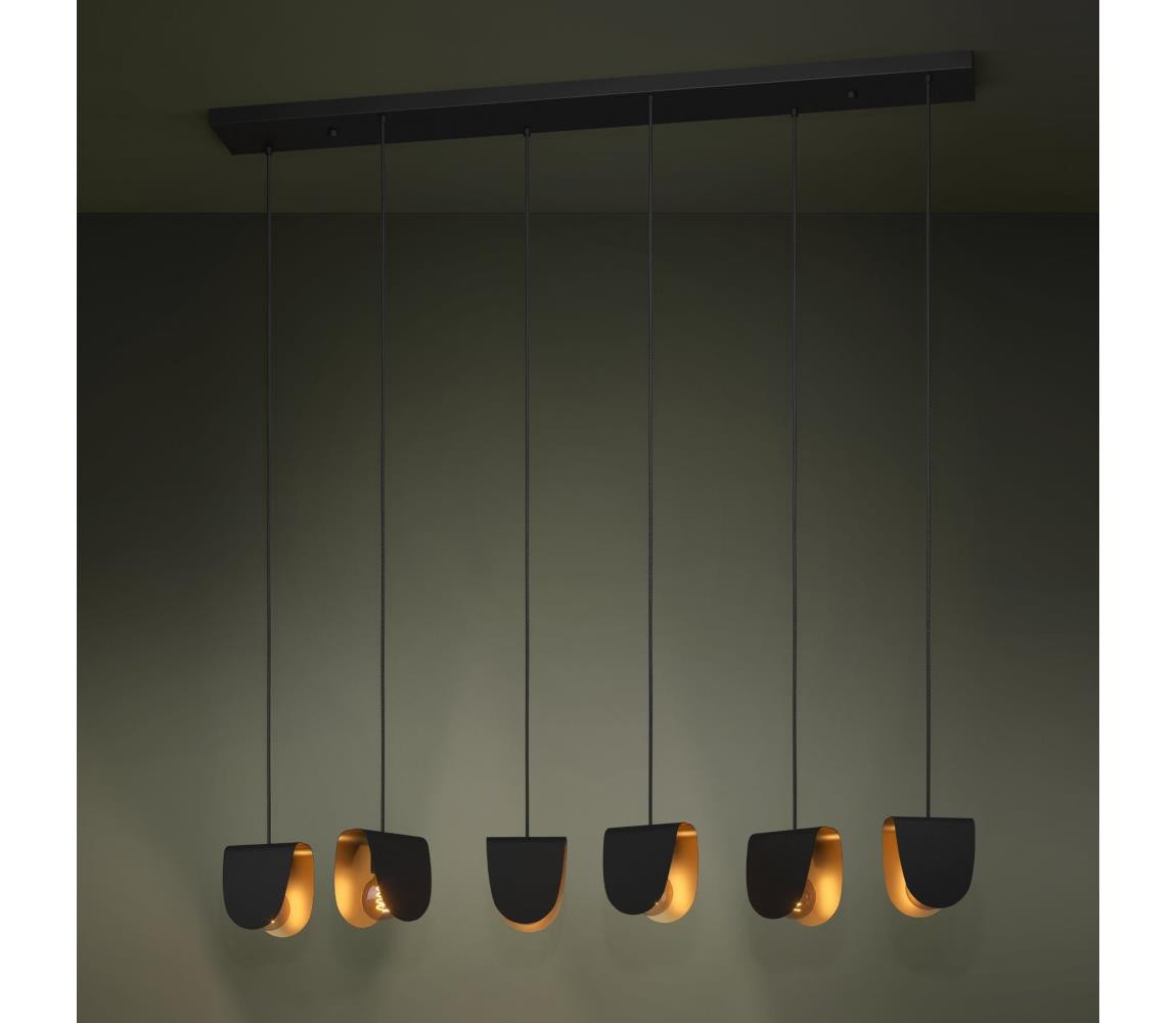 Eglo Eglo 390184 - Lustr na lanku SERENARA 6xE27/40W/230V černá/zlatá