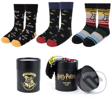 Pánske ponožky v darčekovom boxe Harry Potter: Symboly set 3 párov (veľkosť EU 38-45) - Harry Potter