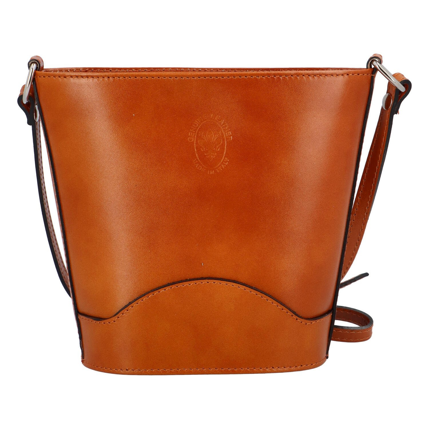 Dámská kožená crossbody kabelka koňaková - Delami Nadia koňak