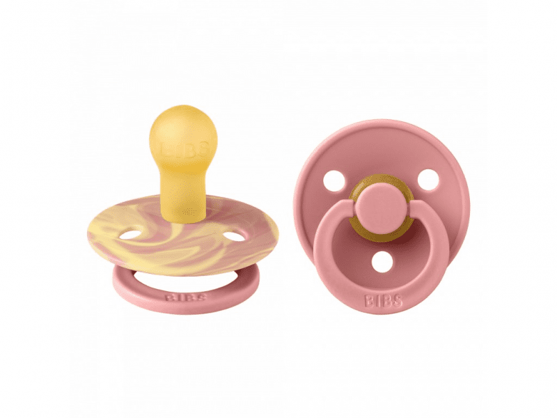 Bibs Dudlíky COLOUR Morning Sunset Tie Dye/Dusty Pink - velikost 2, přír.kaučuk 2ks