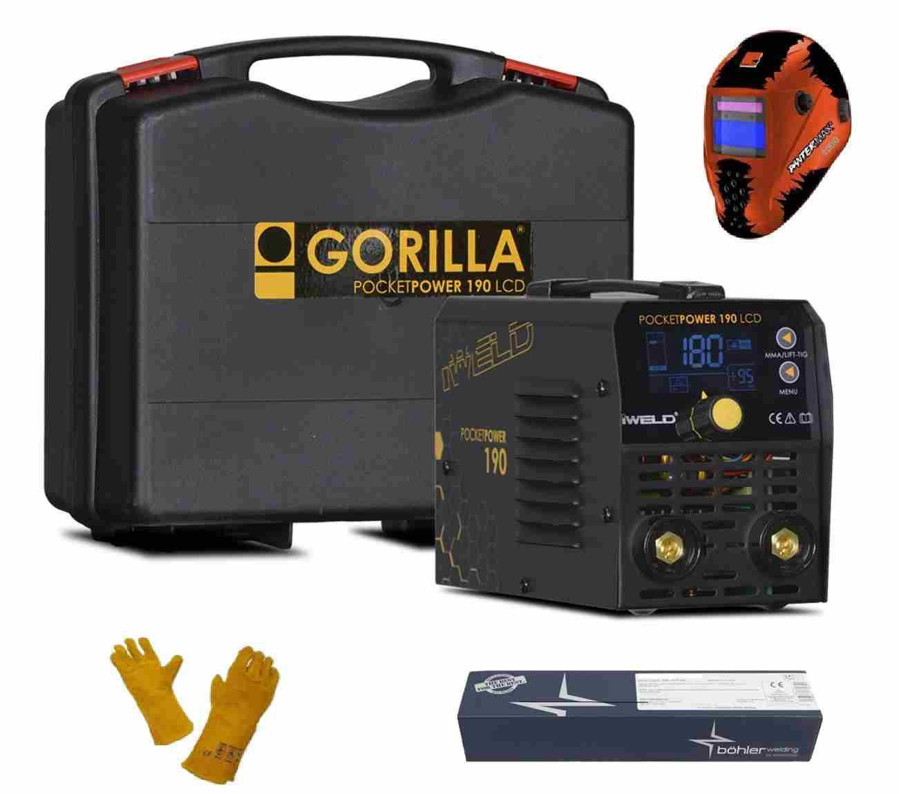 iWELD Svářecí invertor 190 LCD VRD Pocket Power pro MMA - SET