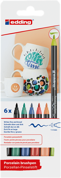 Popisovač na porcelán edding 4200 - sada 6 svěžích barev