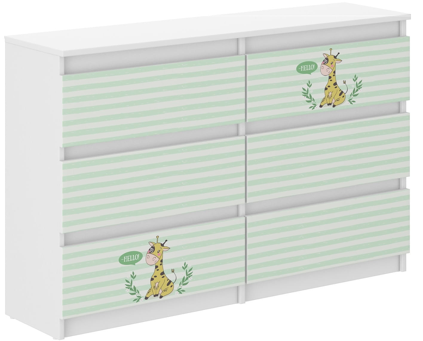 WD Dětská komoda 140 cm - Žirafka