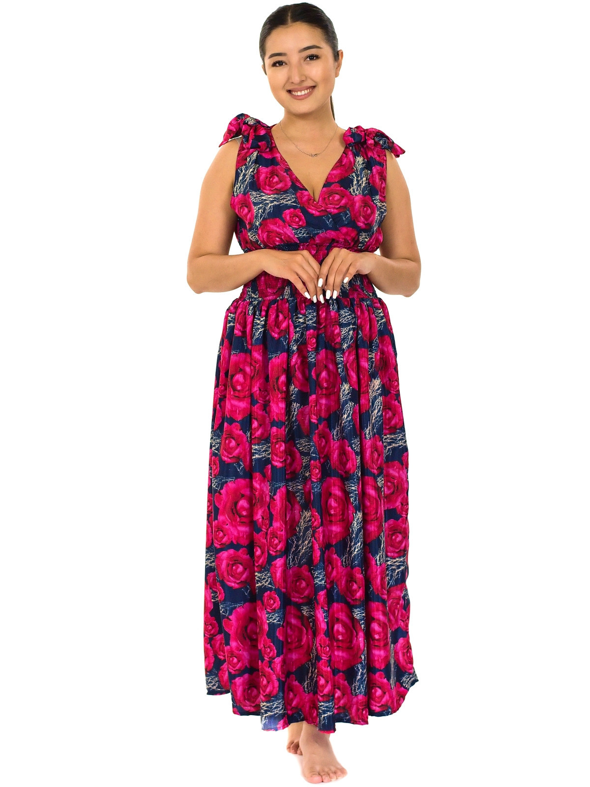 Himalife Šaty se širokými ramínky Rose - tmavě modrá s růžovou Velikost: S/M