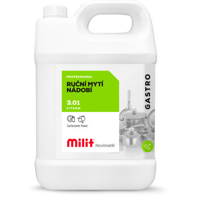 Milit Novimatik na ruční mytí nádobí, citron, 5 l