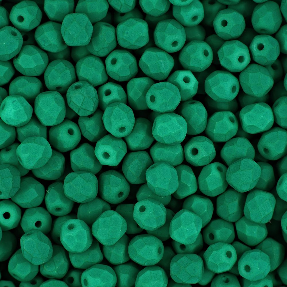 Manumi české broušené korálky 4mm Neon Dark Emerald - 225 ks