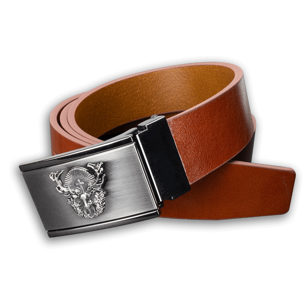 Opasek kožený myslivecký Jelen Hubert Patina 3,5 cm - hnědý, 100