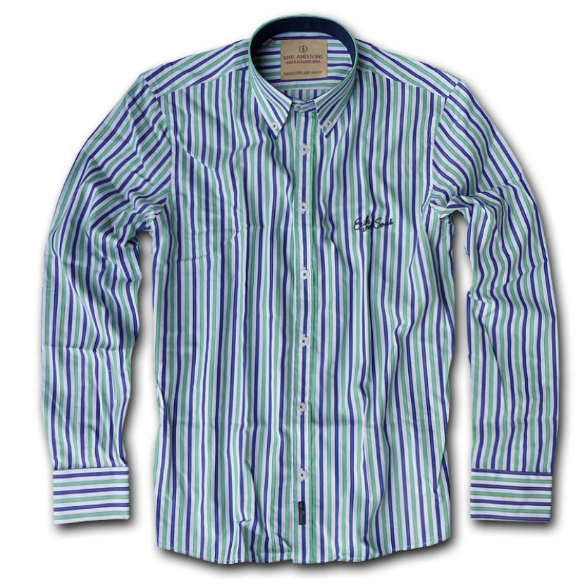 Košile pánská Erik and Sons Paroe Skov - modrá-zelená, XXL
