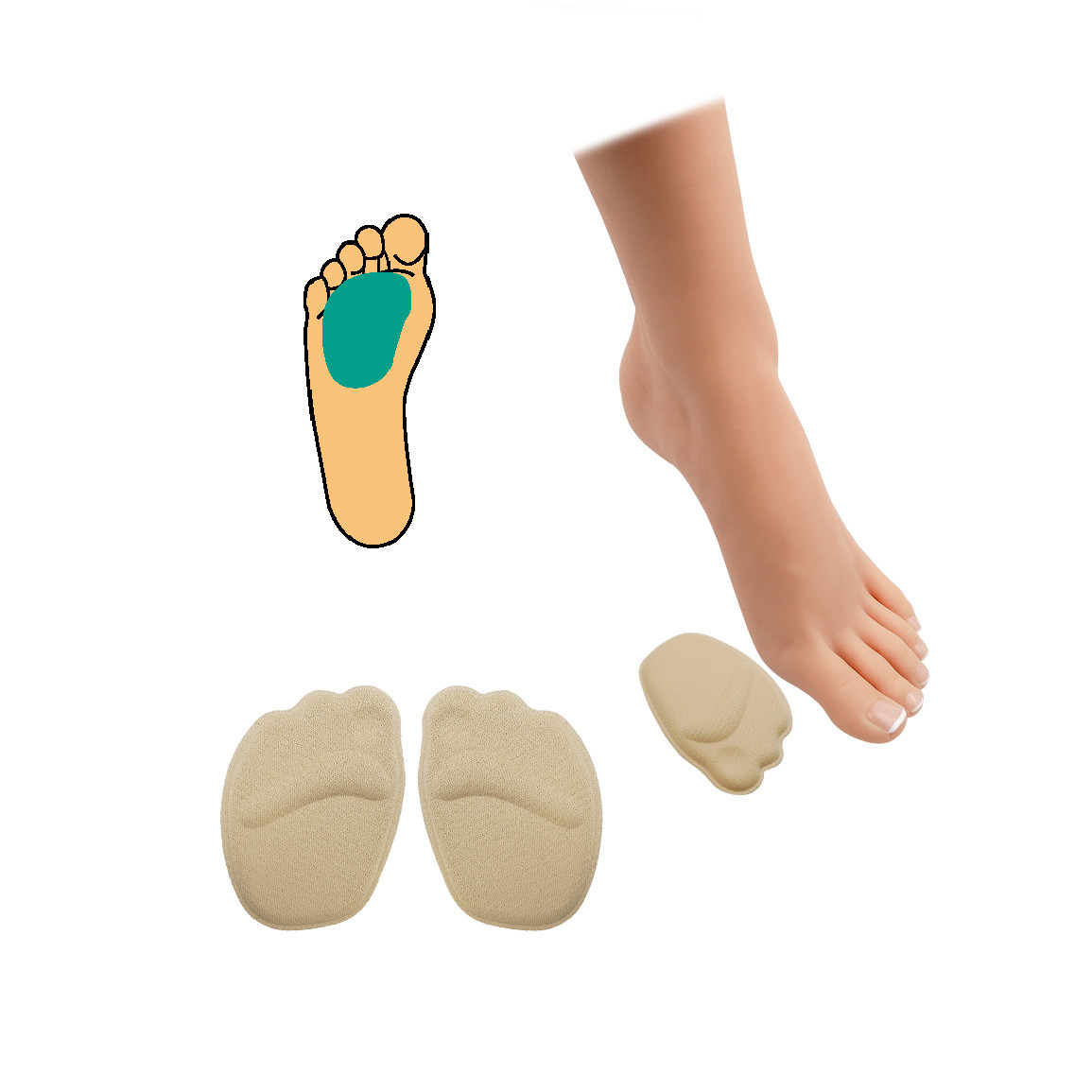 Metapolštářek HealMed s podporou prstů 1 pár - béžový