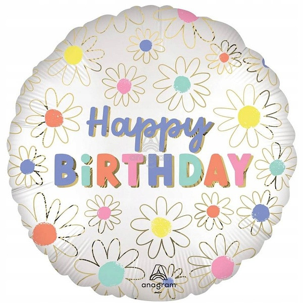 Balónek fóliový HB kytičky 46 cm