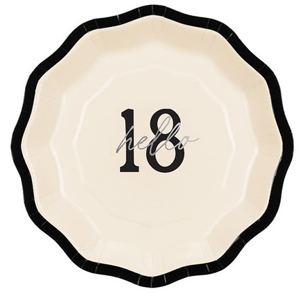 Talířky papírové Hello 18 18 cm 6 ks