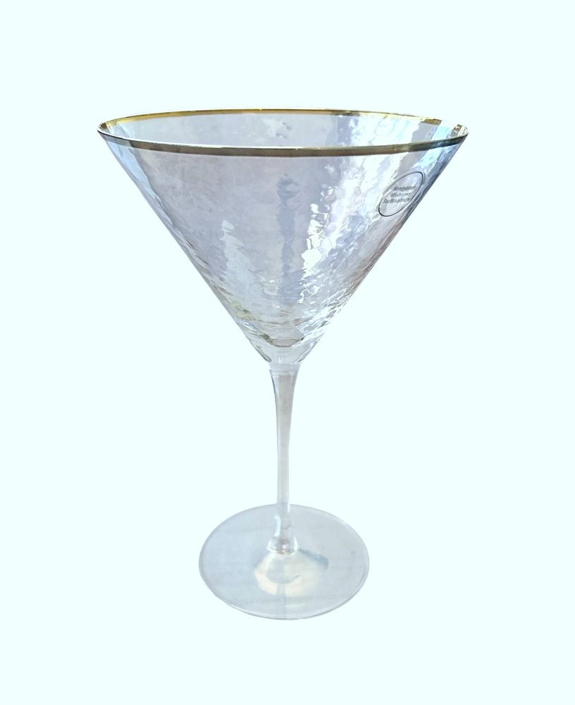 SMERALDA Sklenice na martini se zlatým okrajem 280 ml