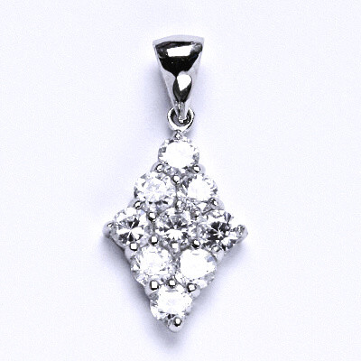 Přívěsek stříbrný, syntetický čirý zirkon, váha 1,81 g