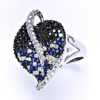 Stříbrný prsten s barevnými zirkony,prsten ze stříbra,váha 8,05 g