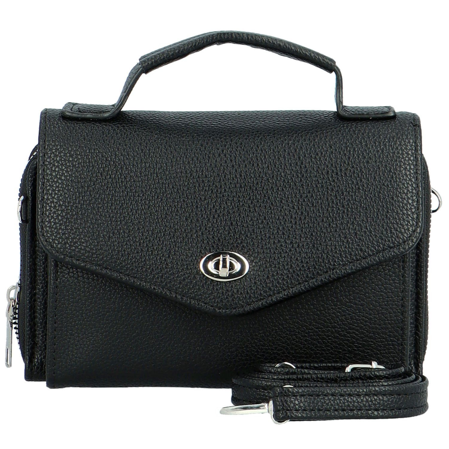 Stylová dámská koženková mini crossbody kabelka Milax, černá