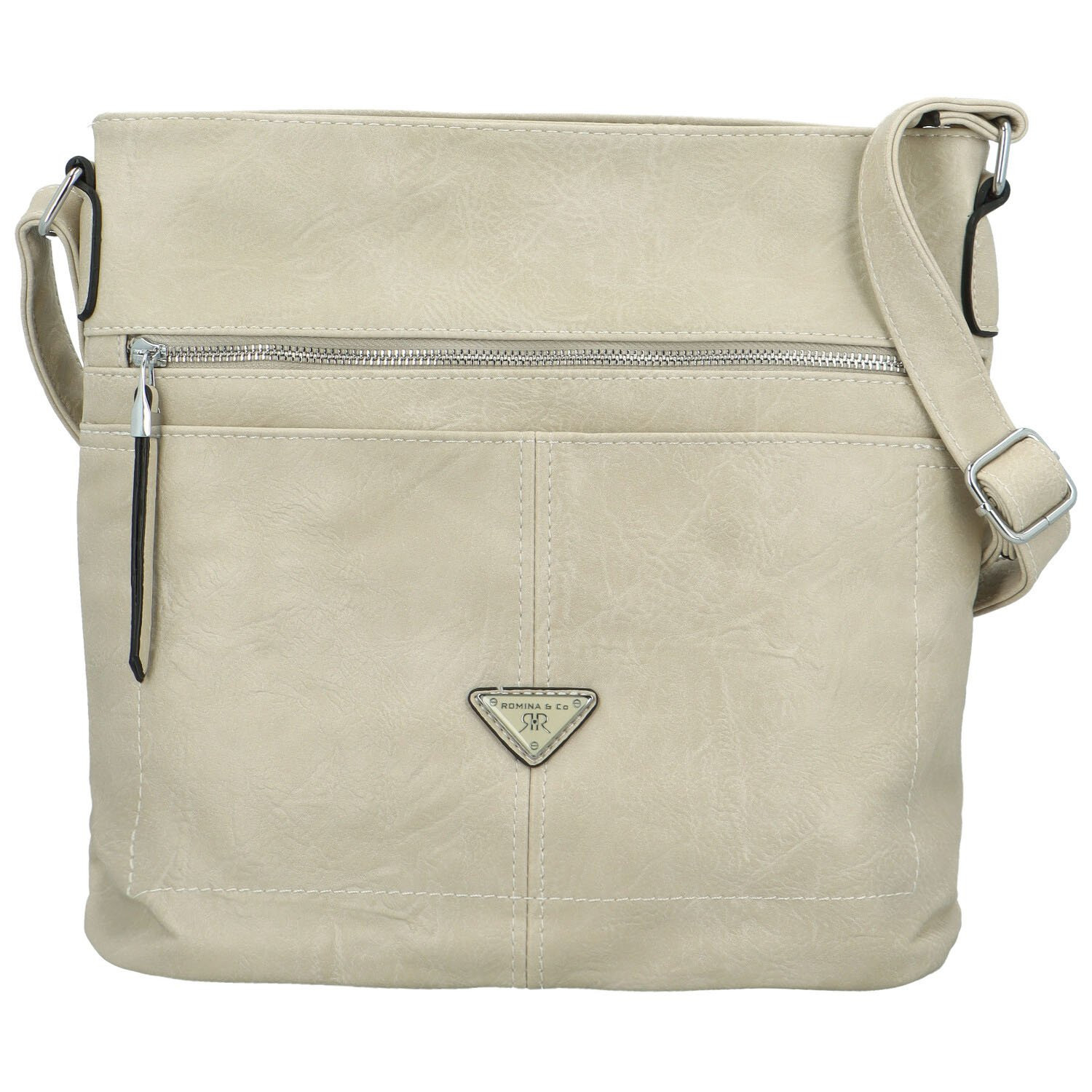 Trendy dámská koženková crossbody kabelka Skyler, krémová