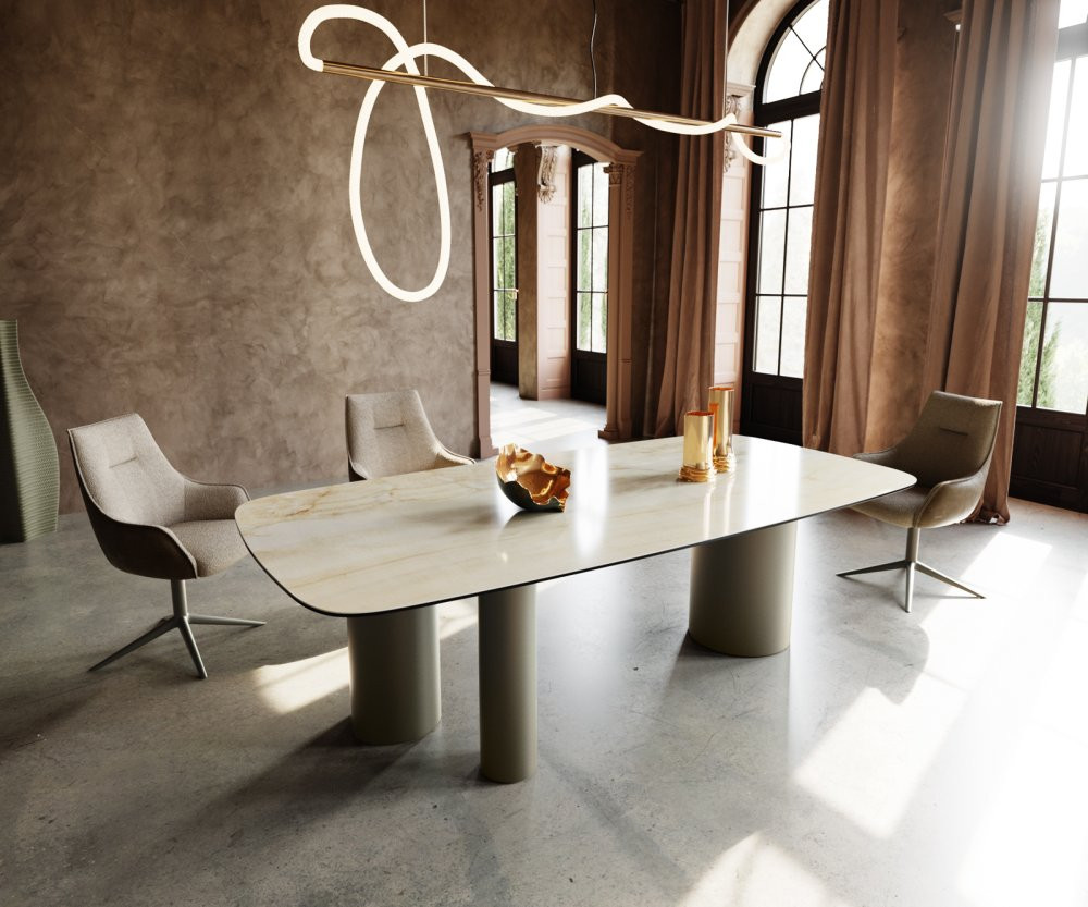 Jídelní stůl Edge oválný 240x120 keramika Iris FmG Onice OroTroa