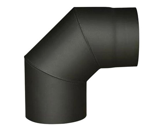 Koleno kouřové 90° černé silnostěnné - 180mm