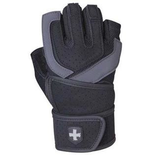 Harbinger Rukavice 125 WristWrap s omotávkou - černo-šedé