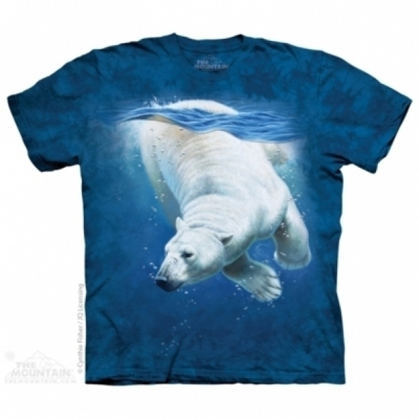 Tričko unisex The Mountain Polar Bear Dive - modré, S