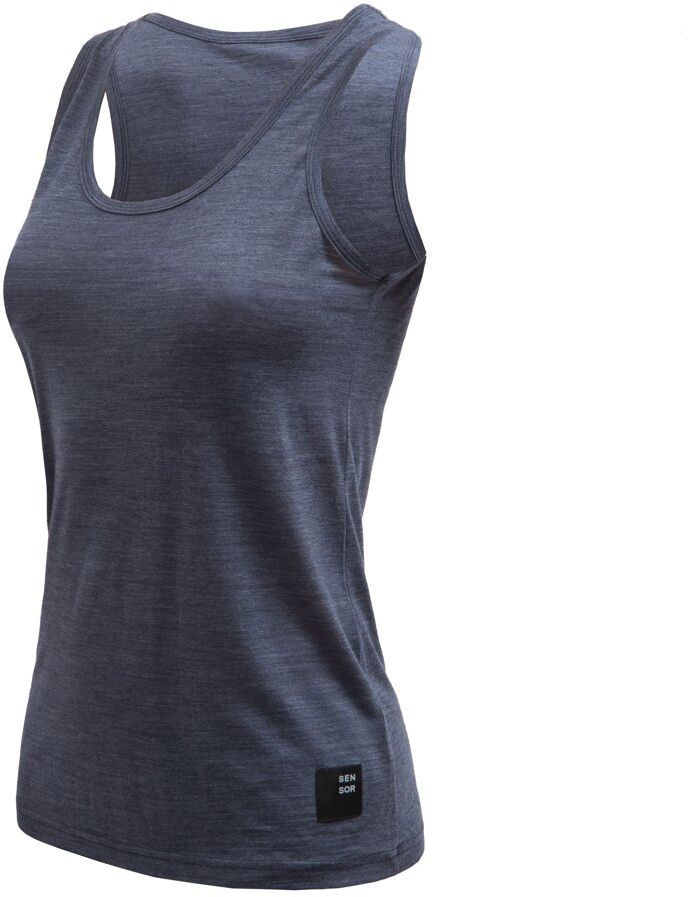 SENSOR MERINO LITE dámské triko bez rukávu mottled blue Velikost: S 8592837104713