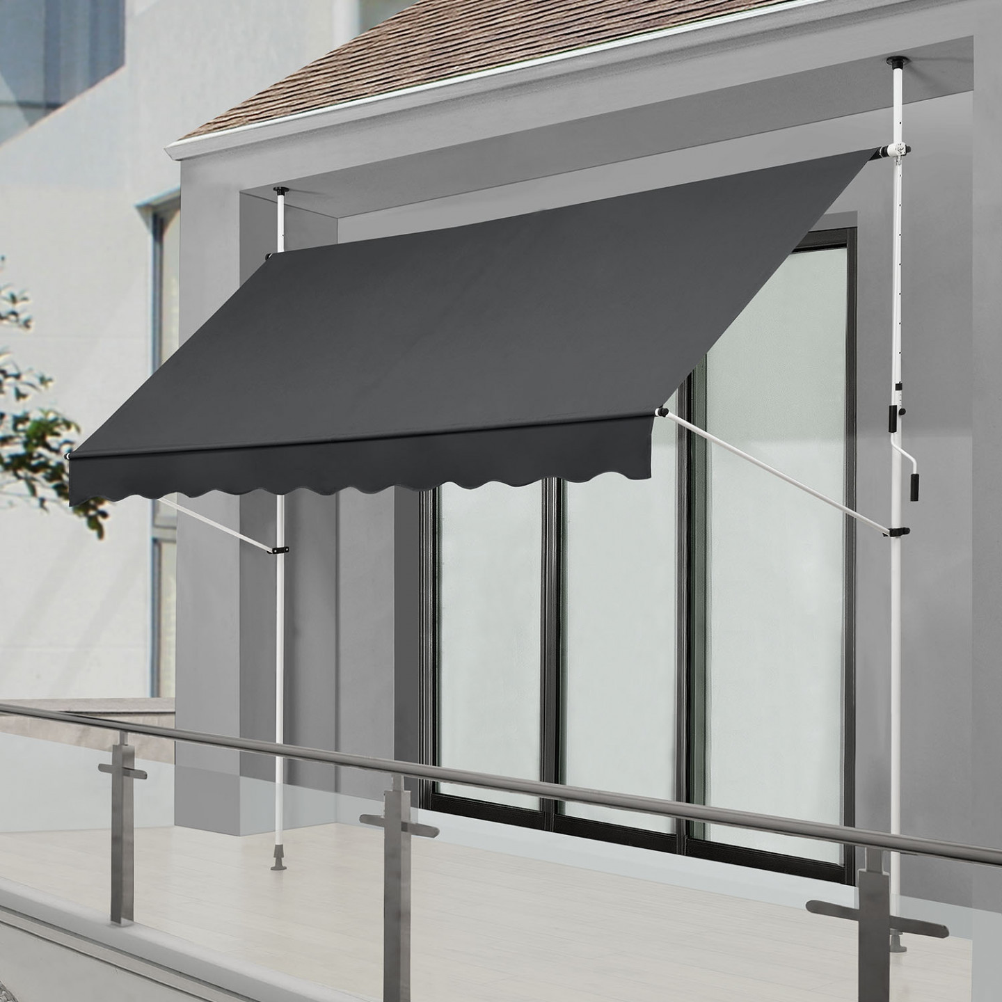 Goleto Teleskopická markýza 200 x 120 cm | šedá
