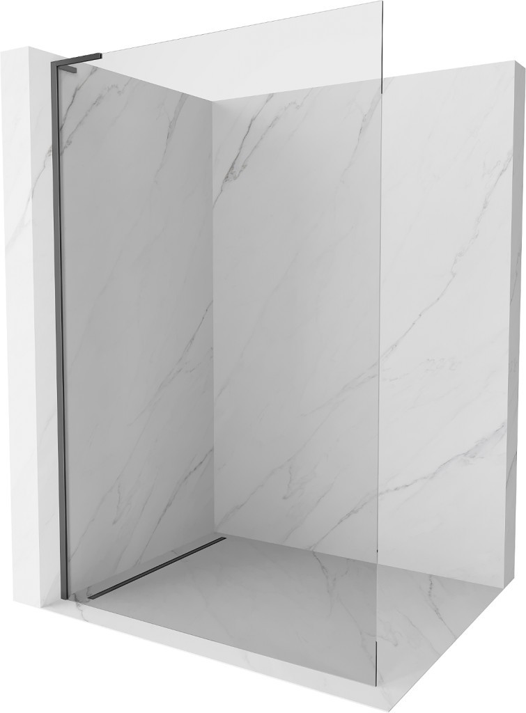 MEXEN/S Kioto L Sprchová zástěna WALK-IN 100 x 200 cm, transparent, grafit metal 800-100-103-95-00