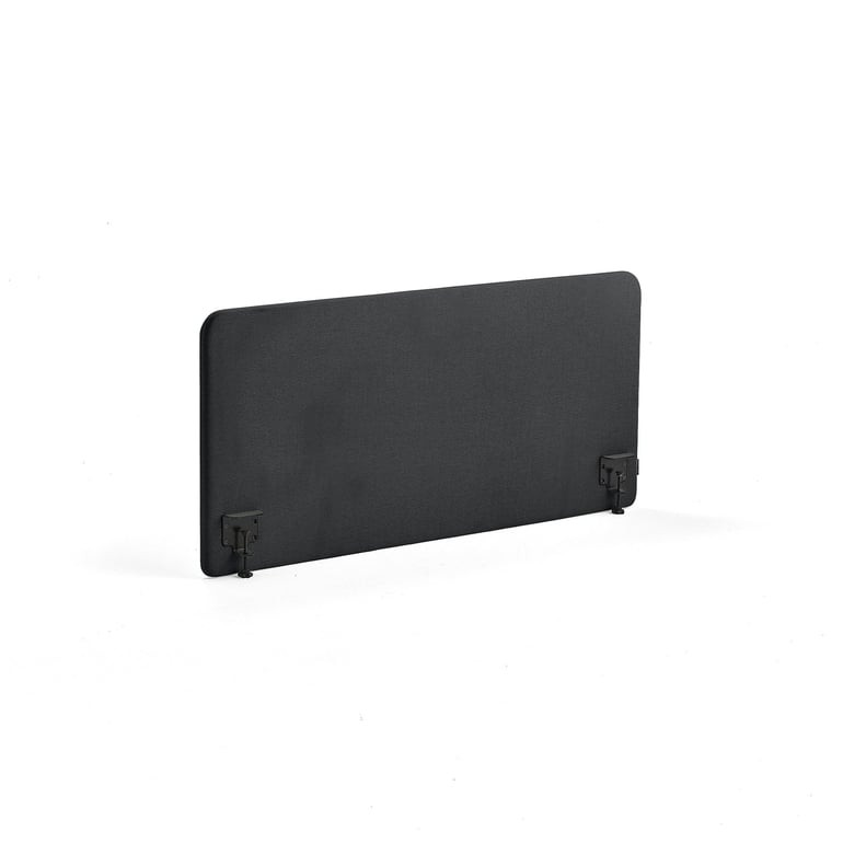 Stolový paraván ZONE, černé svorky, 1400X650x36 mm, potah Rivet, antracitově šedá