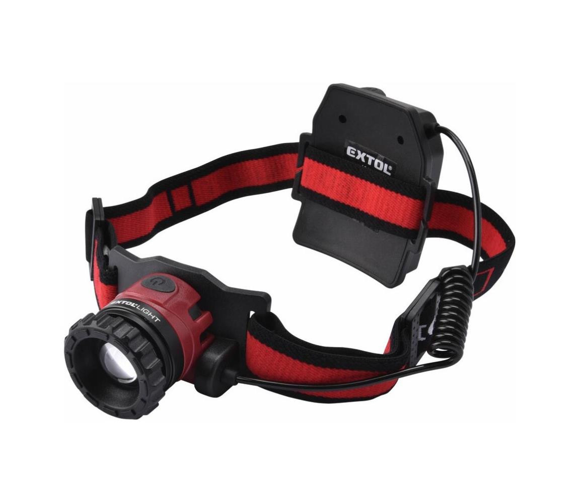 Extol Extol - LED Nabíjecí čelovka LED/10W/2400 mAh/3,7V černá/červená